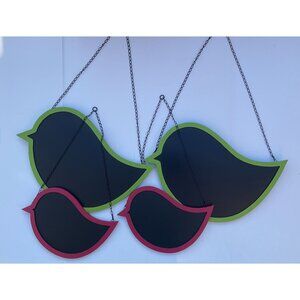 Set of 4 Bird-Shaped Chalkboards with Hanging Chains - Edison Brights